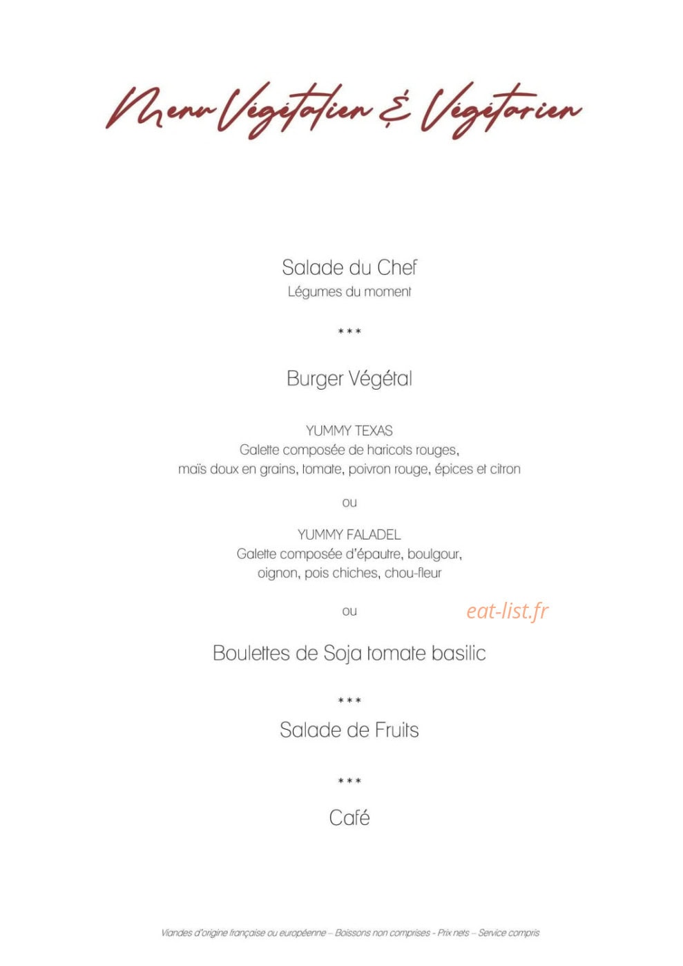 Carte et menu de Le Discret à Pont Audemer — menu 2