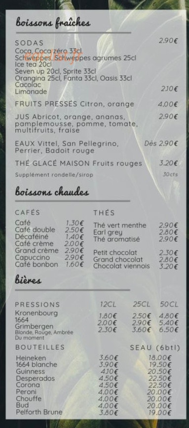 Le Palais de la Bière — carte page 3