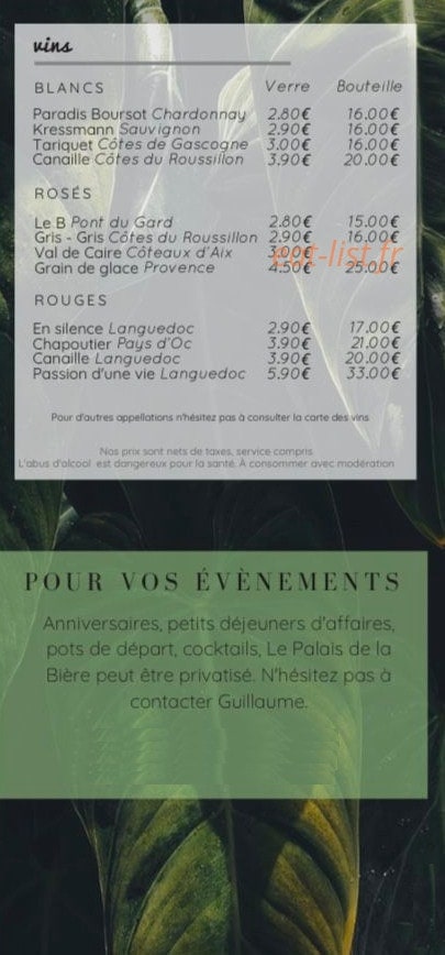 Le Palais de la Bière — carte page 5