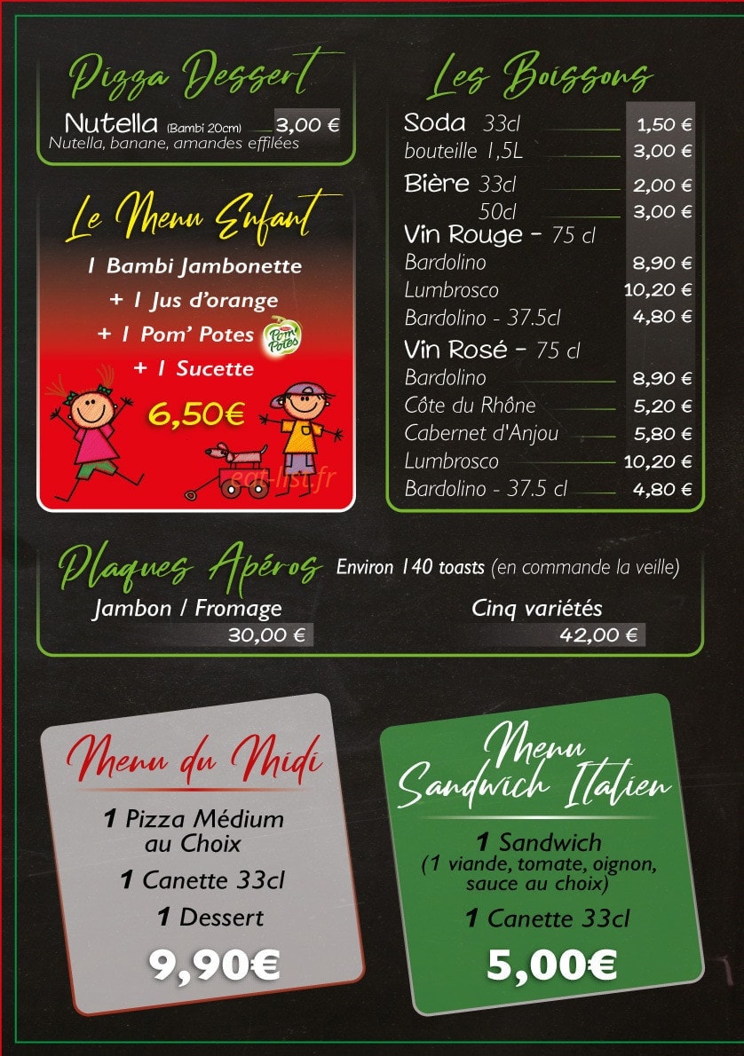 Risle Pizzas — carte page 6