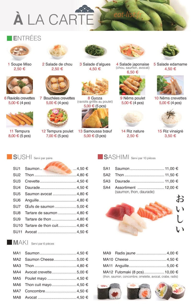 Sushi 168 — carte page 2