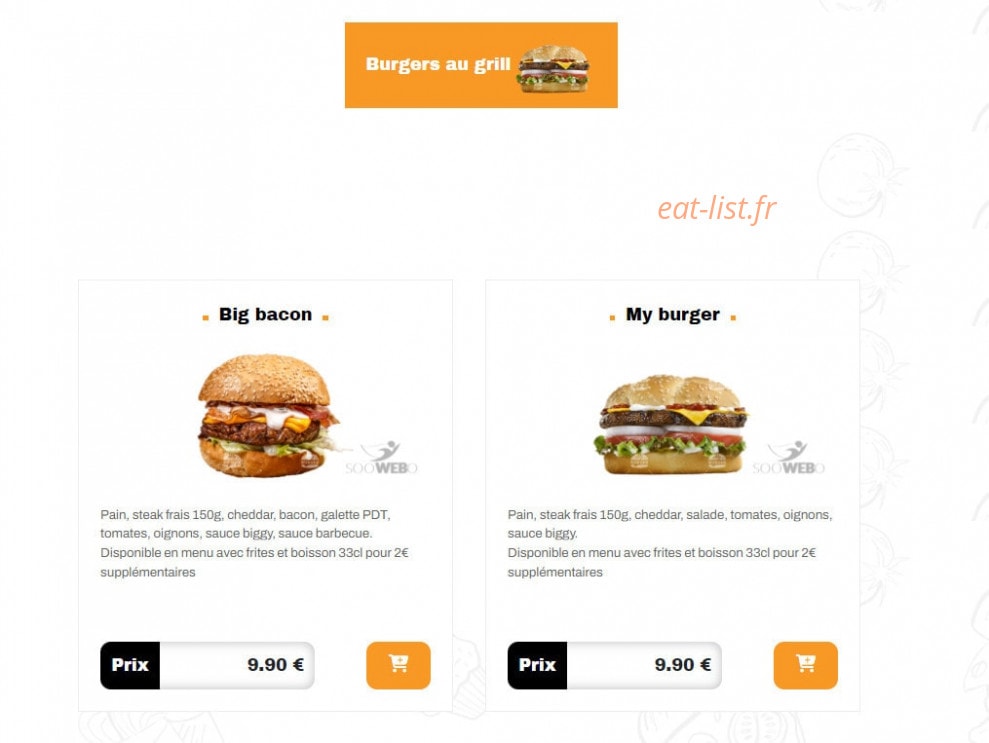 My Burger — carte page 2