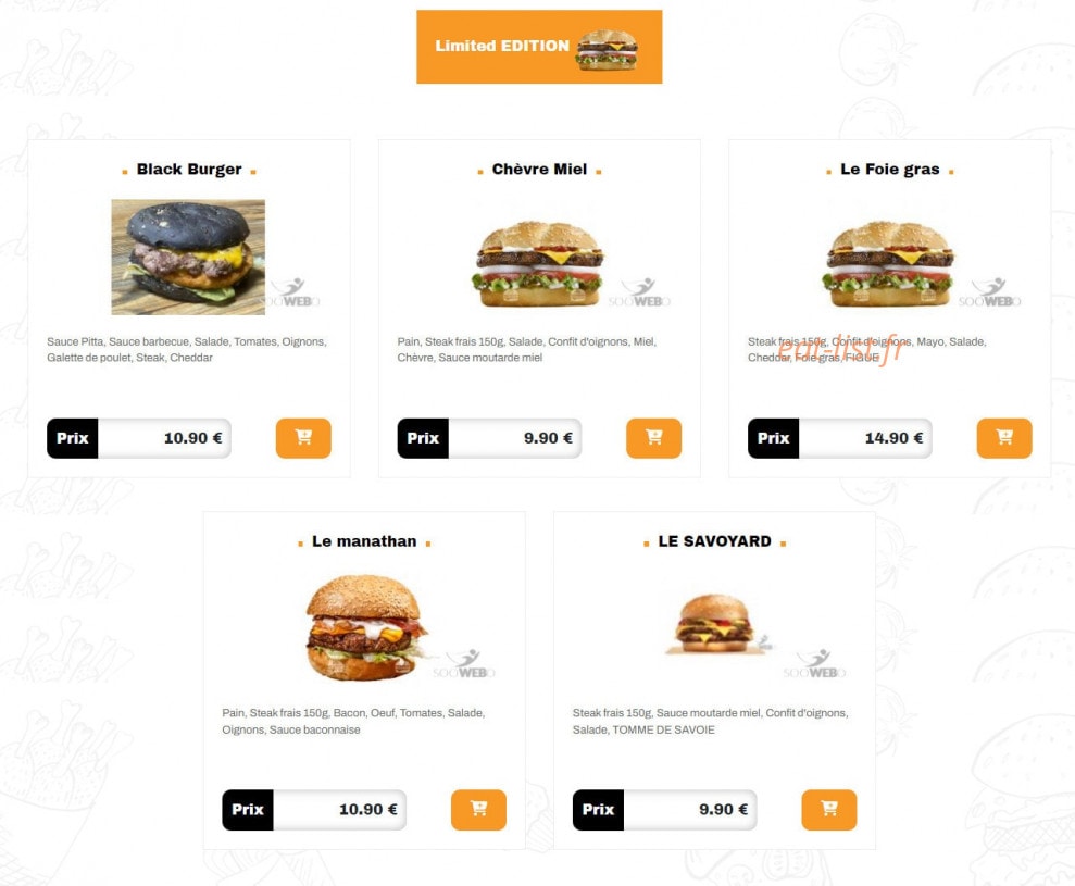 My Burger — carte page 4