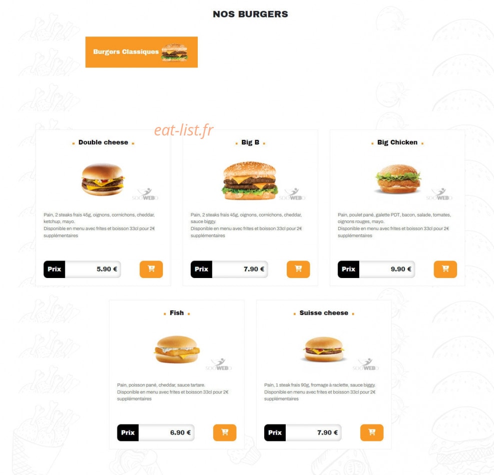 My Burger — carte page 1
