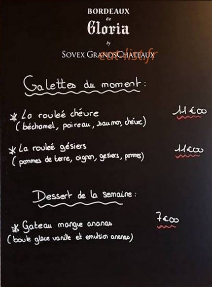 Creperie de La Côte Blanche — carte page 1