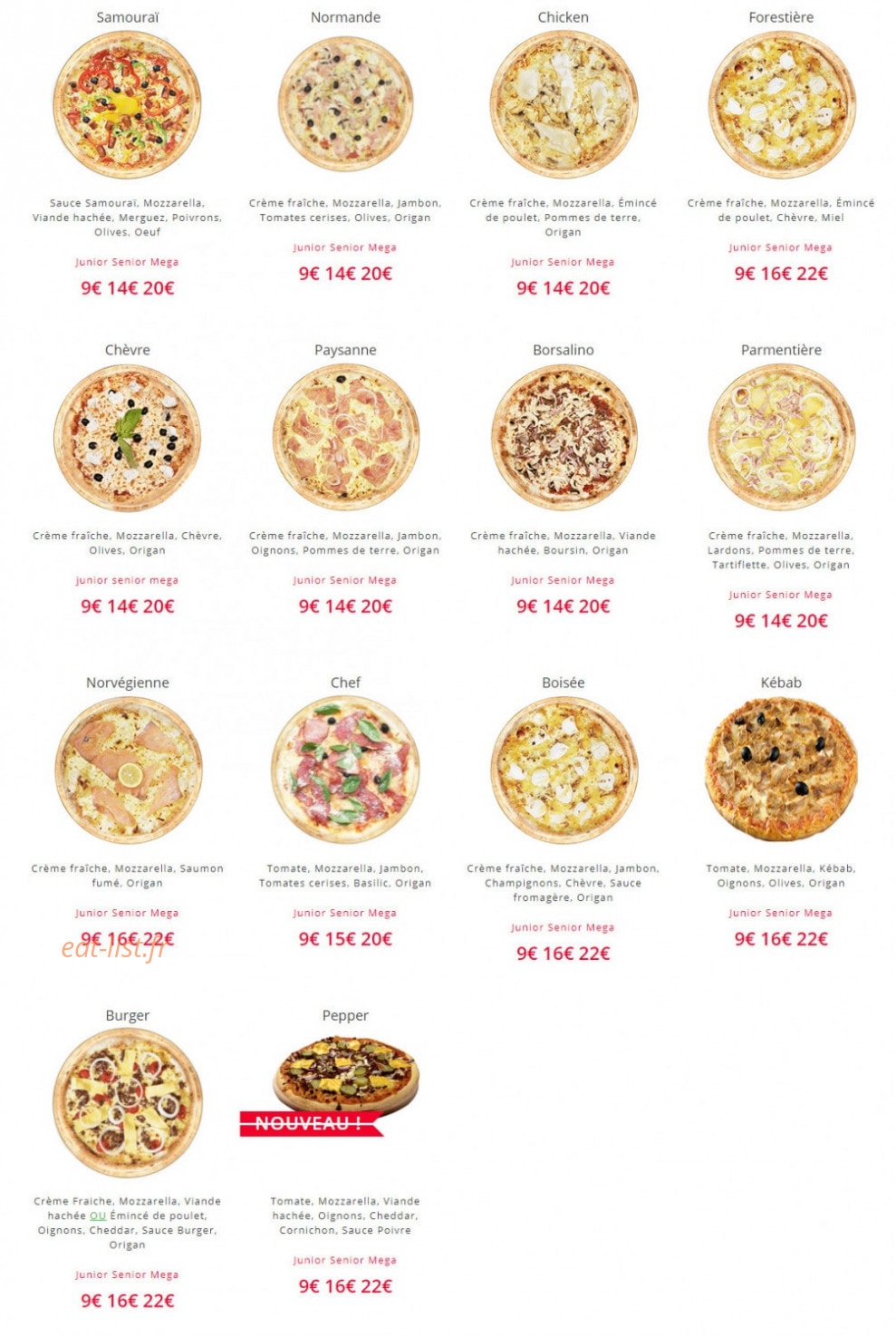 Napoli Pizza — carte page 2