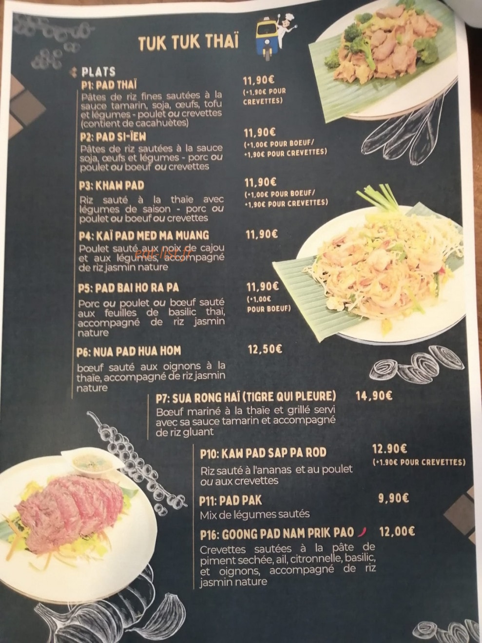 Tuk Tuk Thai — carte page 2