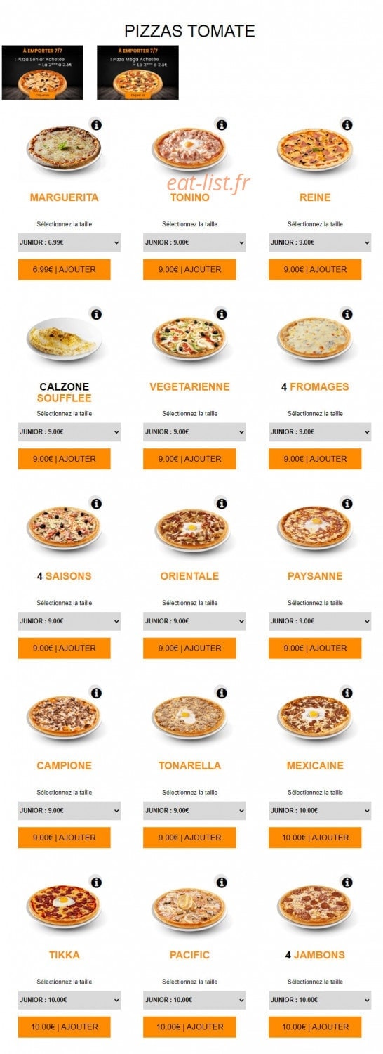 Allo pronto pizza — carte page 2