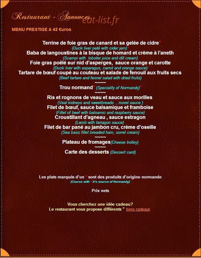 Le Manoir du Soleil — carte page 3
