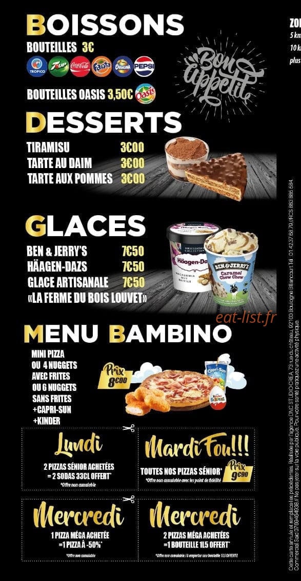 Dolce pizza — carte page 4