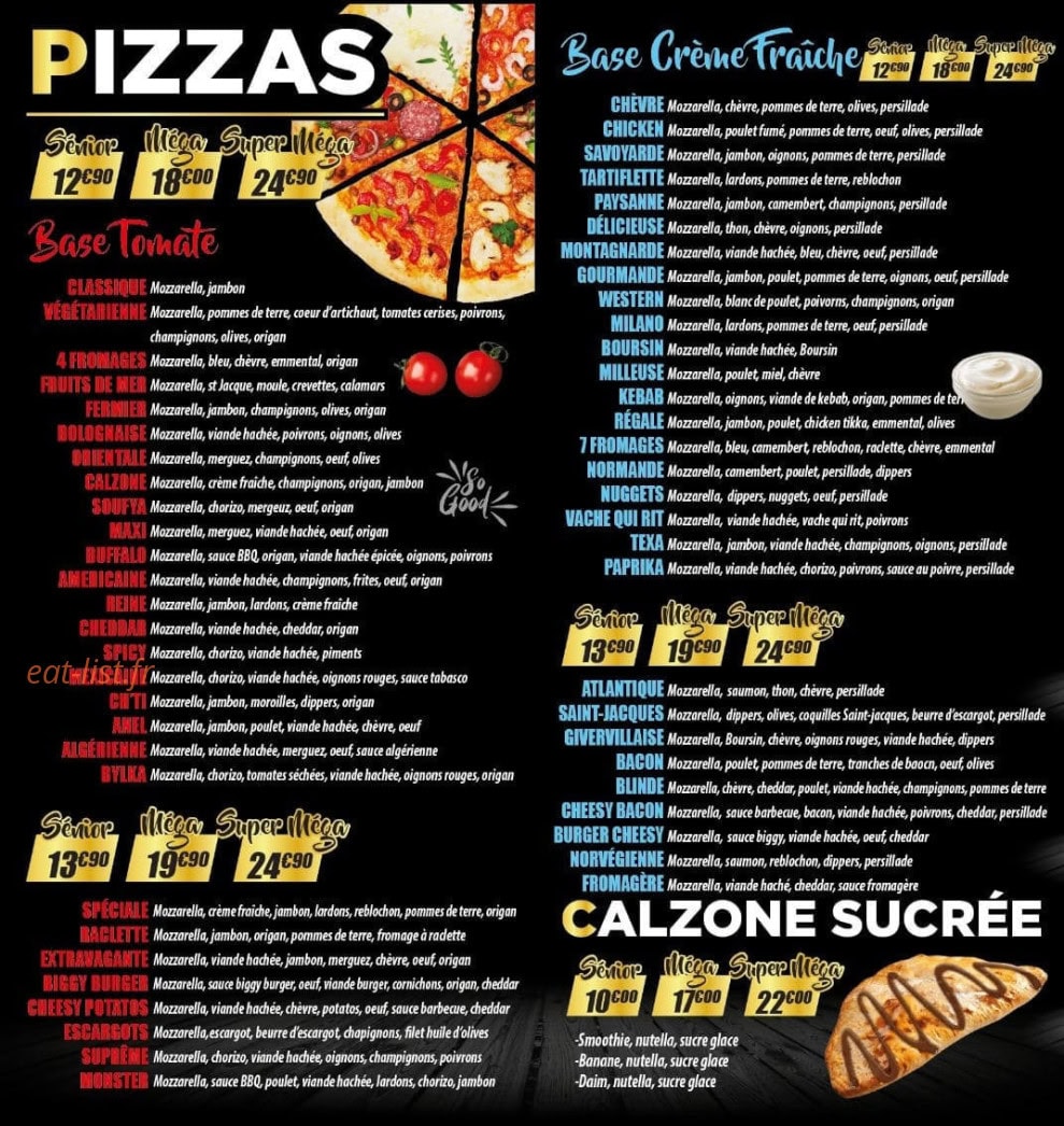 Dolce pizza — carte page 2