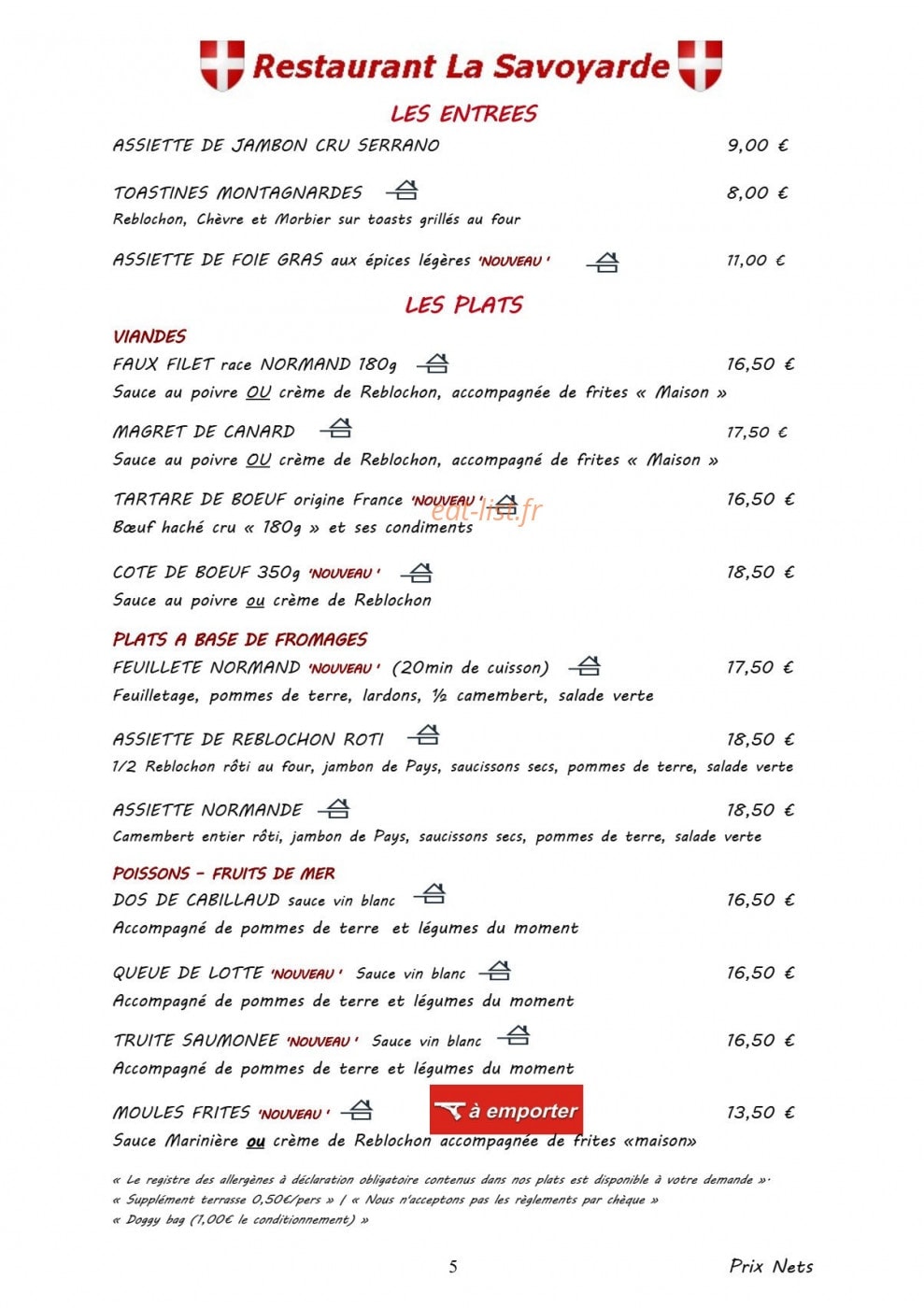 La Savoyarde — carte page 5