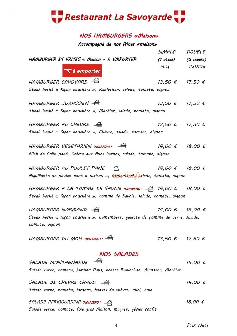La Savoyarde — carte page 4