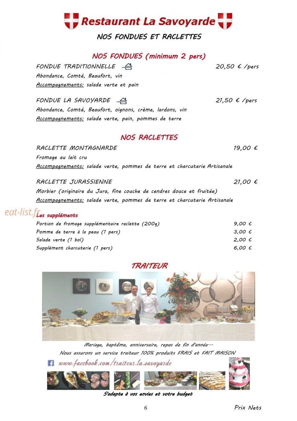 La Savoyarde — carte page 6