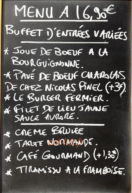 Le Lieurey Bar — carte page 1