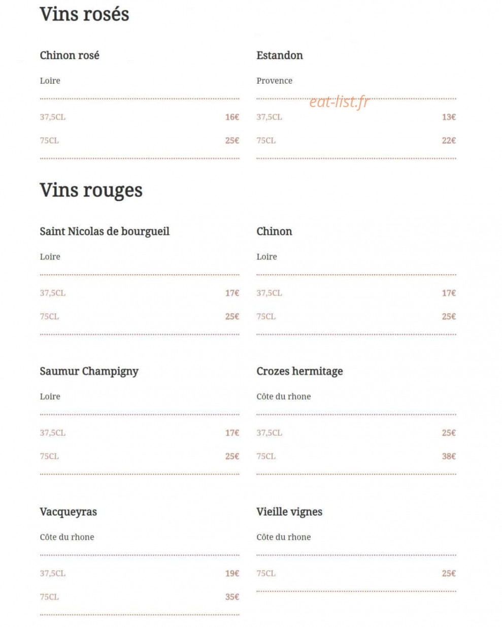 Auberge de la Fontaine — carte page 6