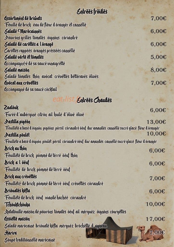Le Casablanca — carte page 1