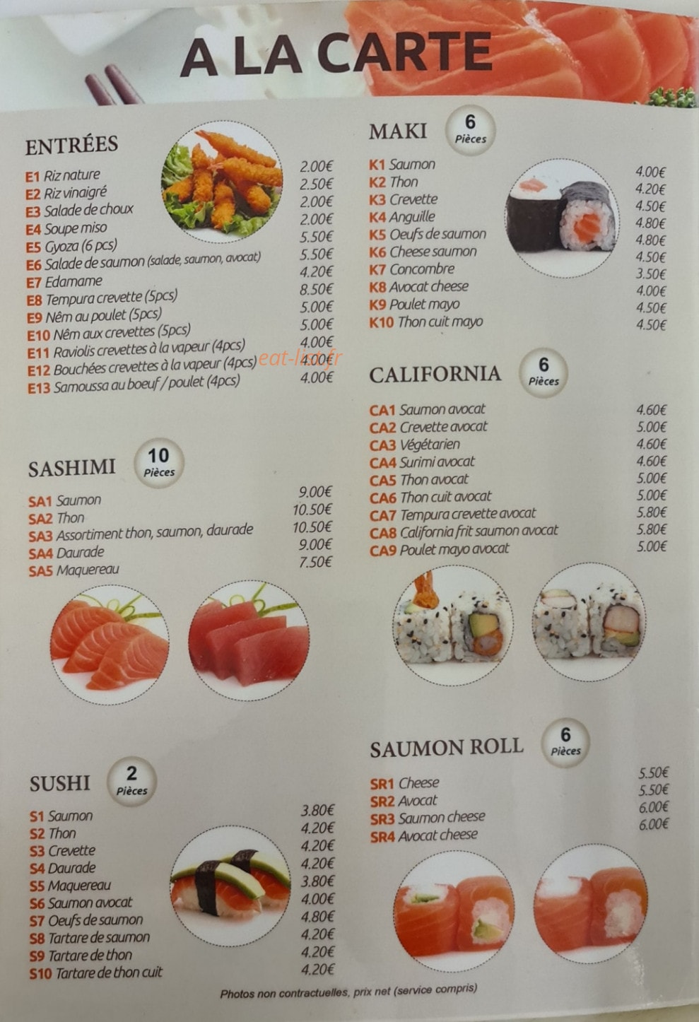 Gaillon Sushi — carte page 2