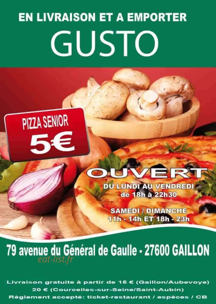 Gusto Pizza Gaillon — carte page 1
