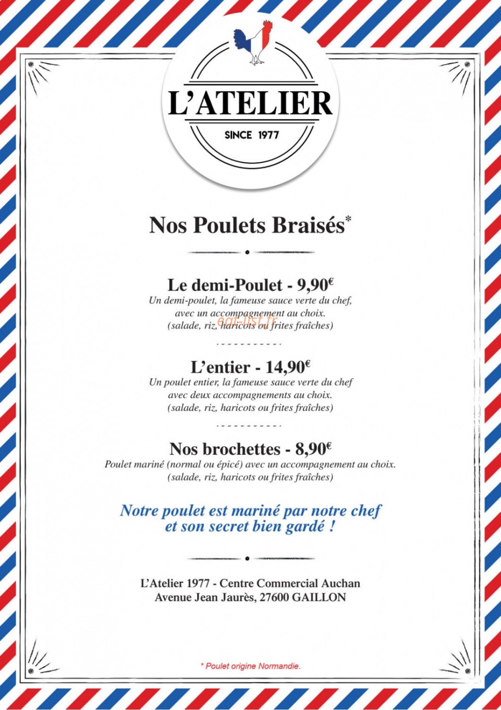 L'Atelier 1977 — carte page 2