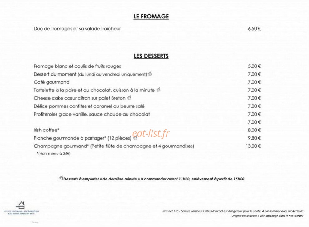 La Table d' Erisay — carte page 4