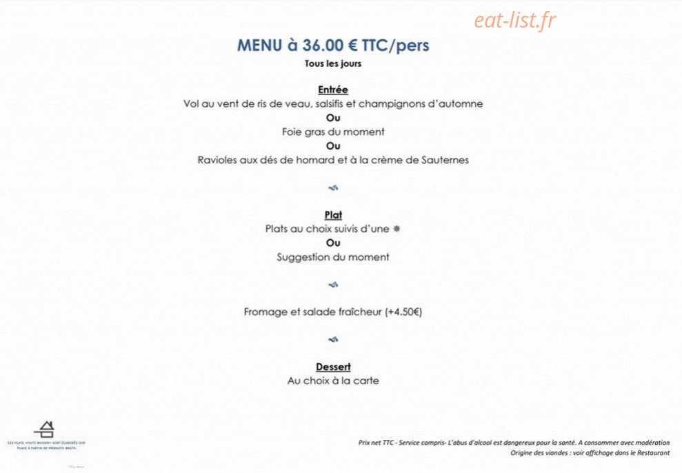 La Table d' Erisay — carte page 7