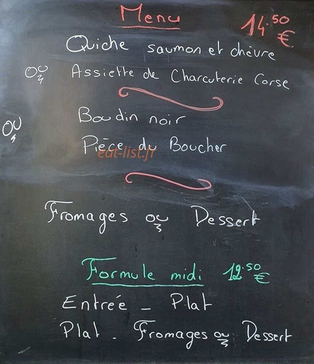 Le Pré Vert — carte page 1