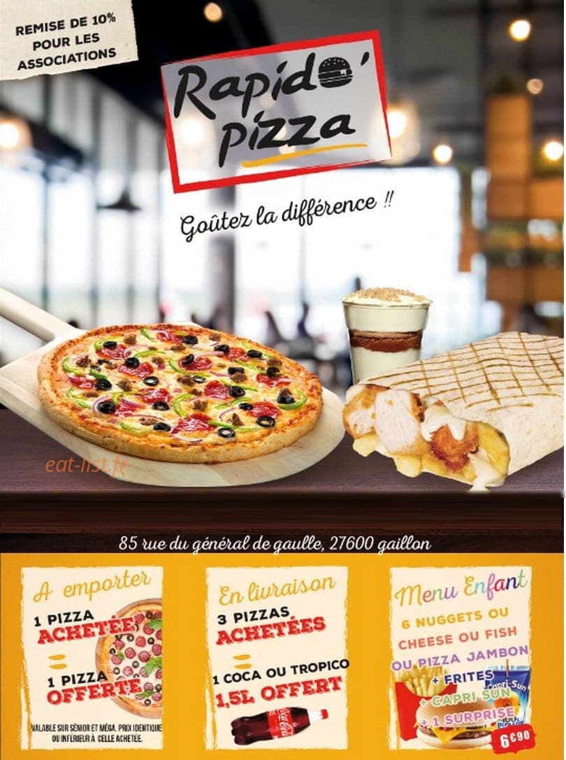 Rapido'Pizza Gaillon — carte page 1