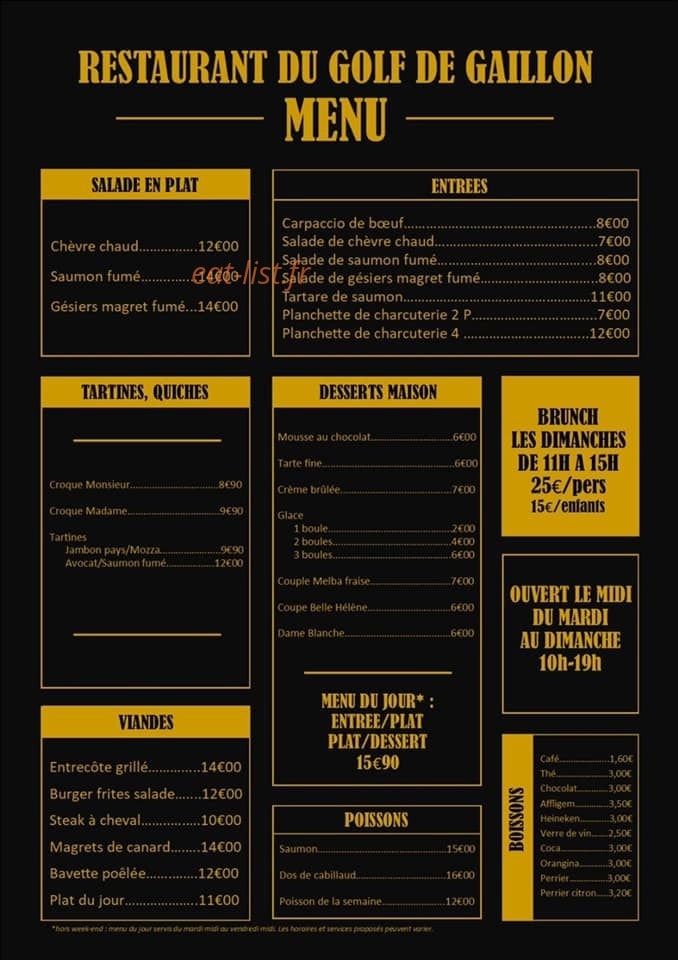 Restaurant du Golf de Gaillon — carte page 5