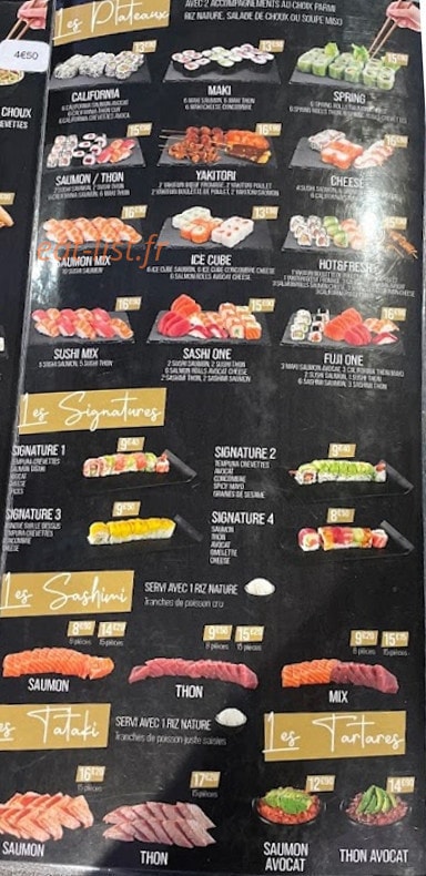 Sushi One — carte page 1