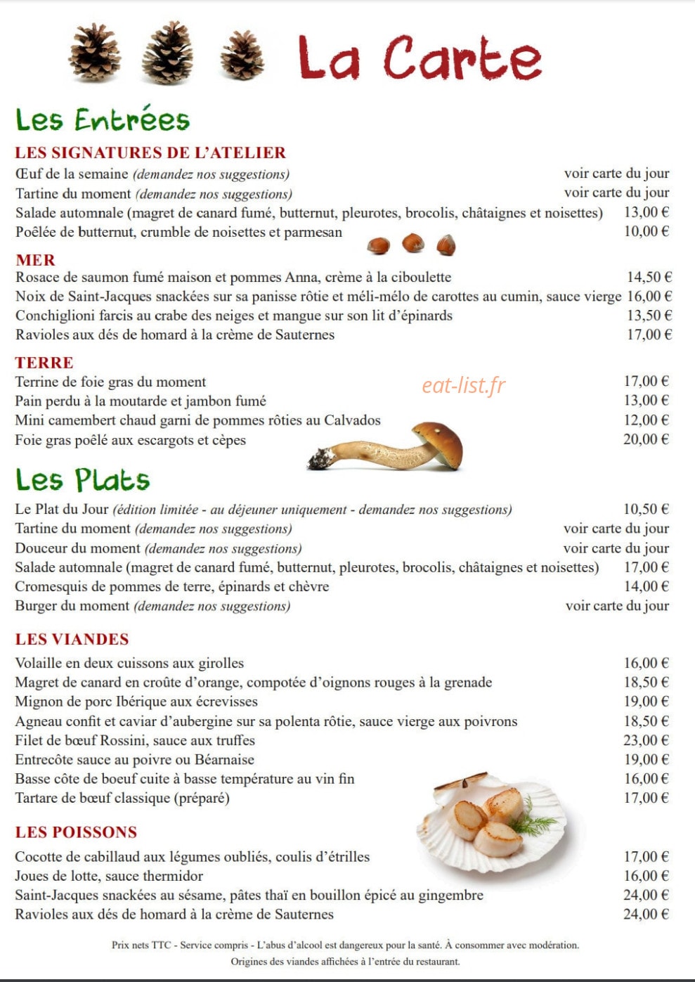 L'Atelier De Jacques — carte page 1