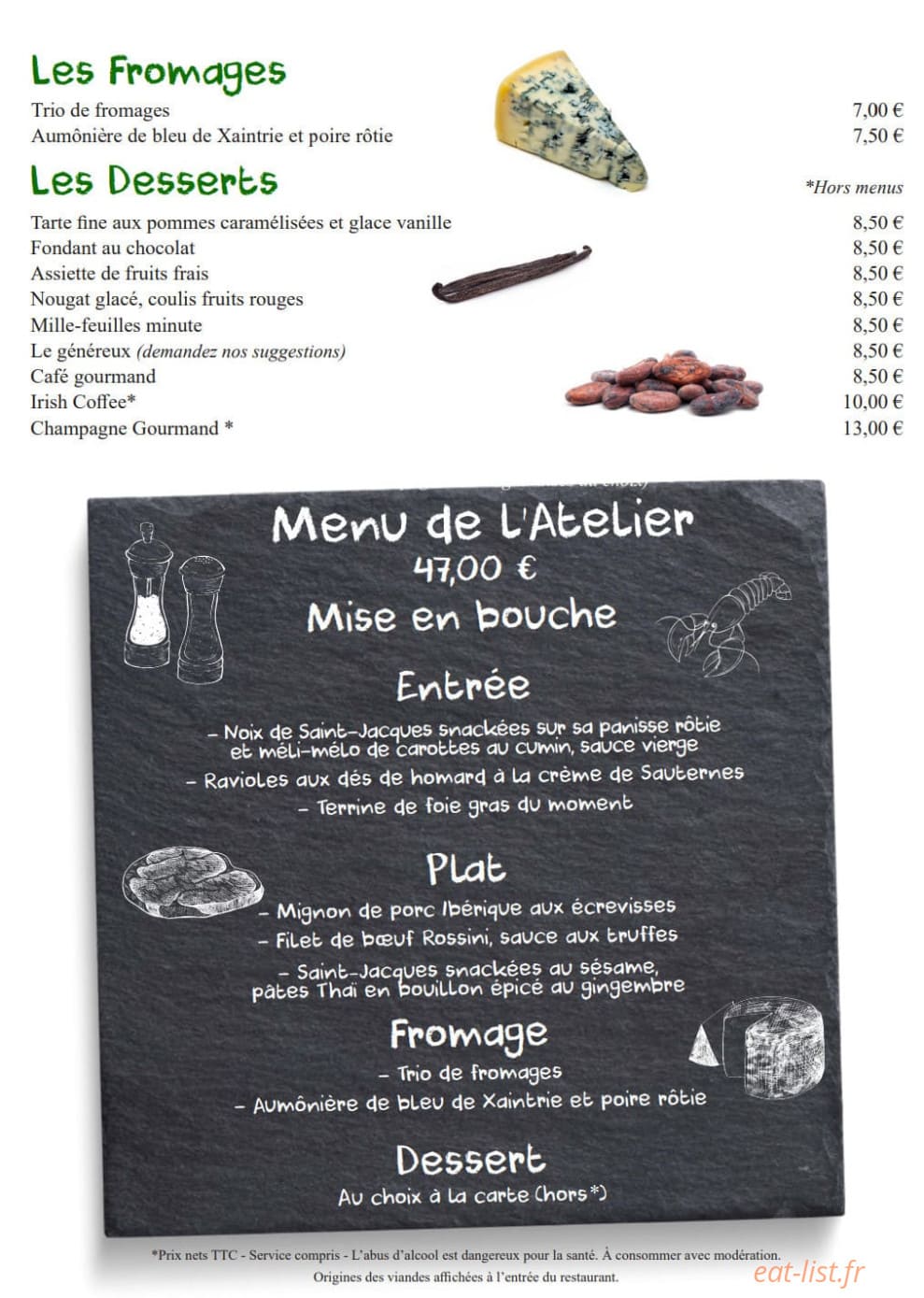 L'Atelier De Jacques — carte page 2