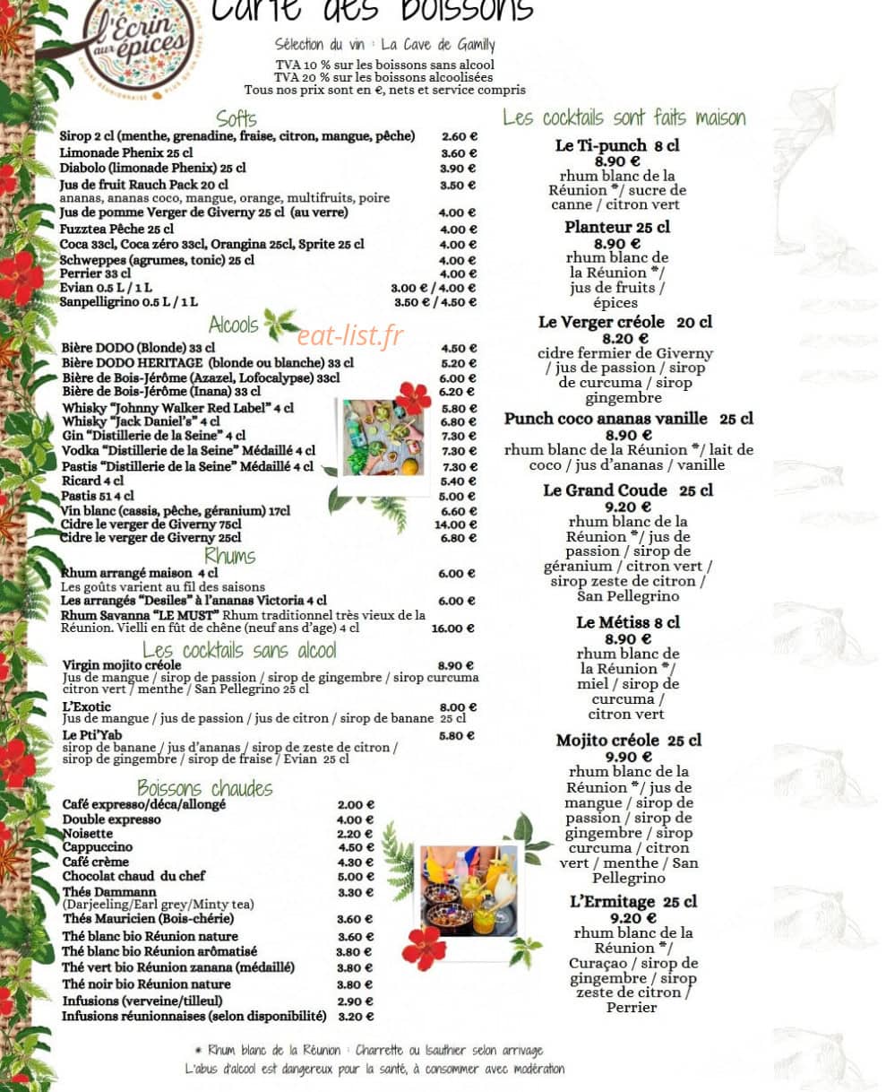 L'Ecrin aux Epices — carte page 3