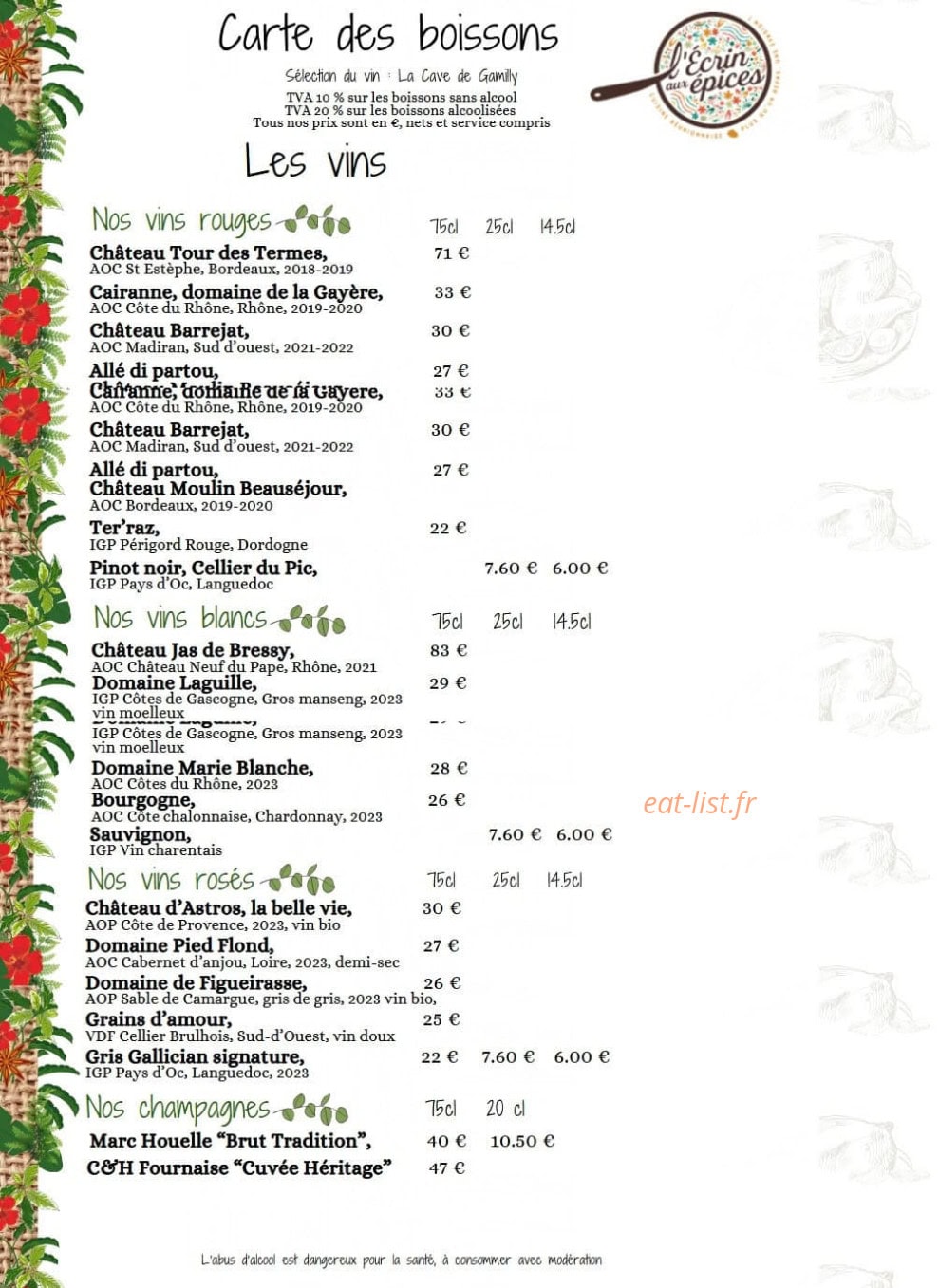 L'Ecrin aux Epices — carte page 4