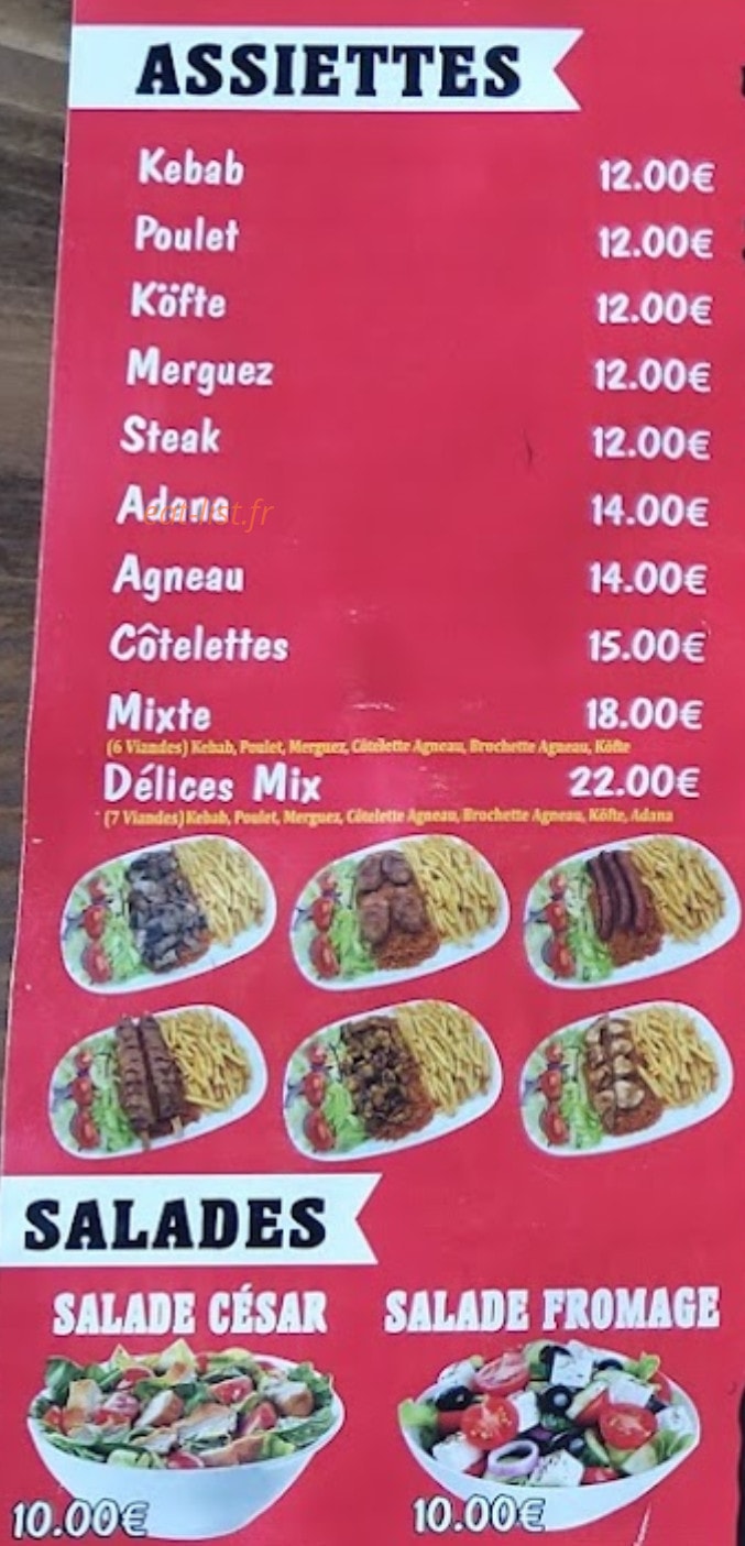 Carte et menu de Delices de Gasny à Gasny — Les assiettes et salades