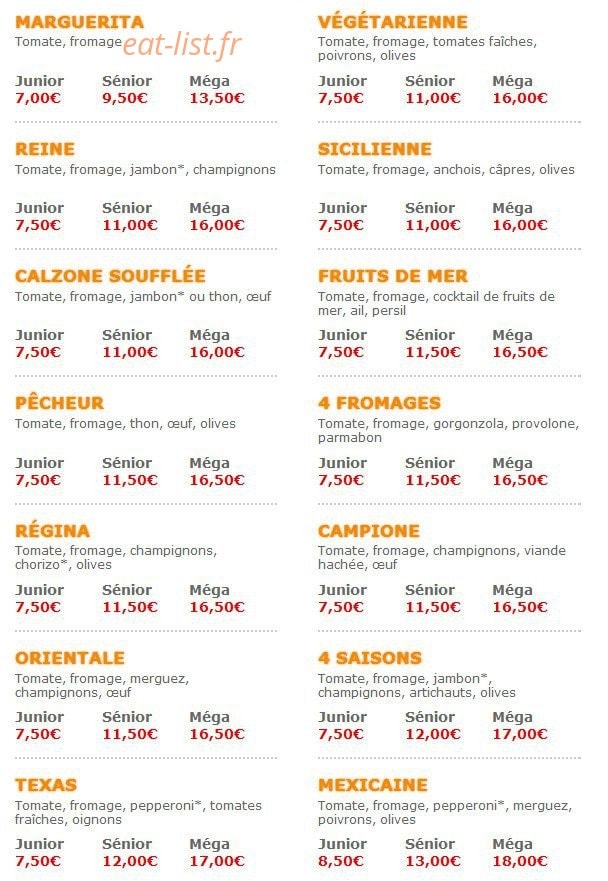 Pizza crousty — carte page 1