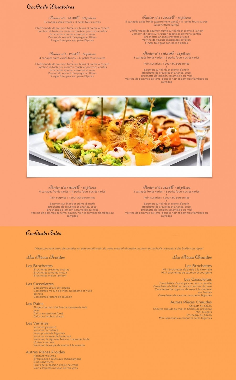 Mélhan Traiteur — carte page 4