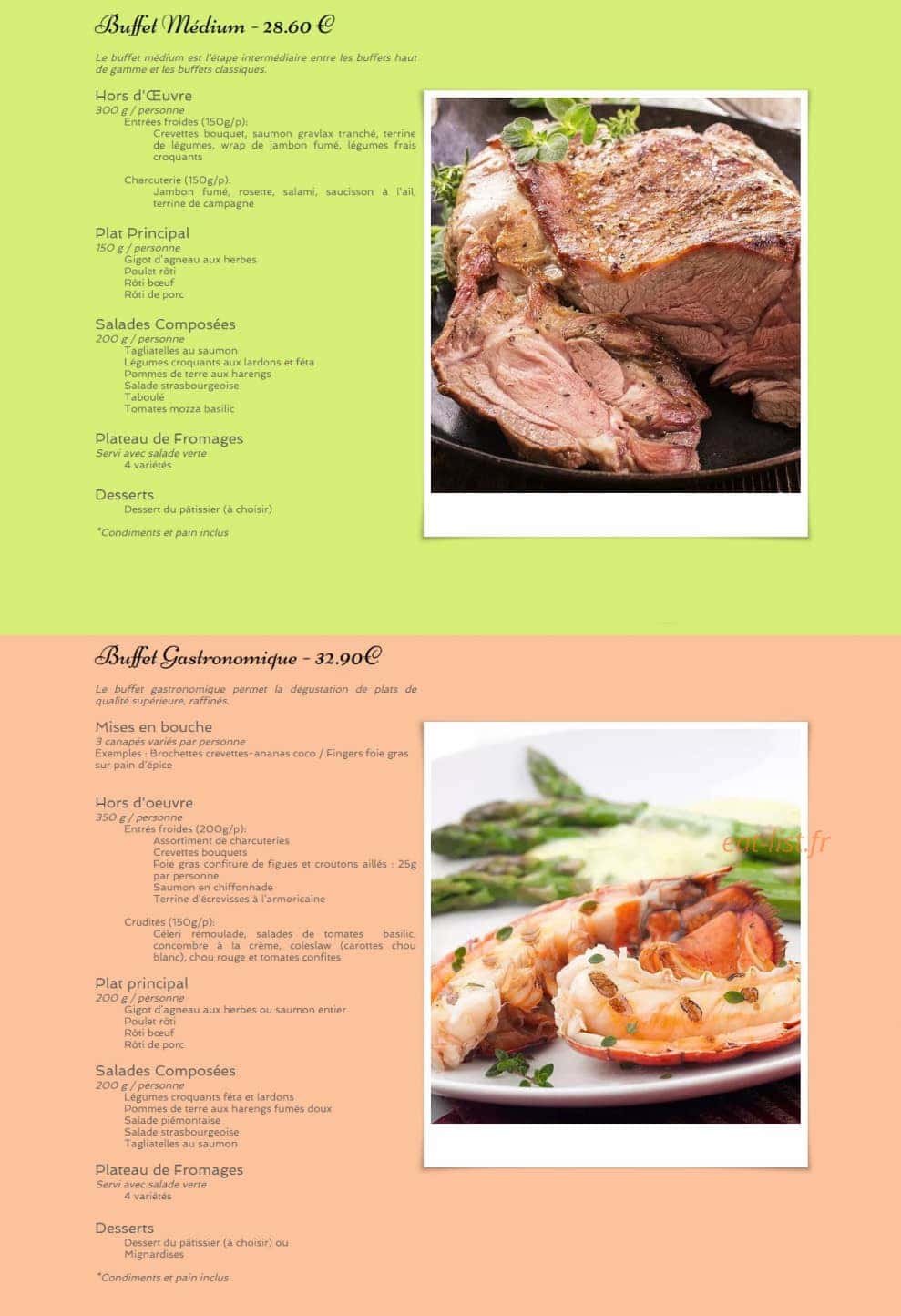 Mélhan Traiteur — carte page 2