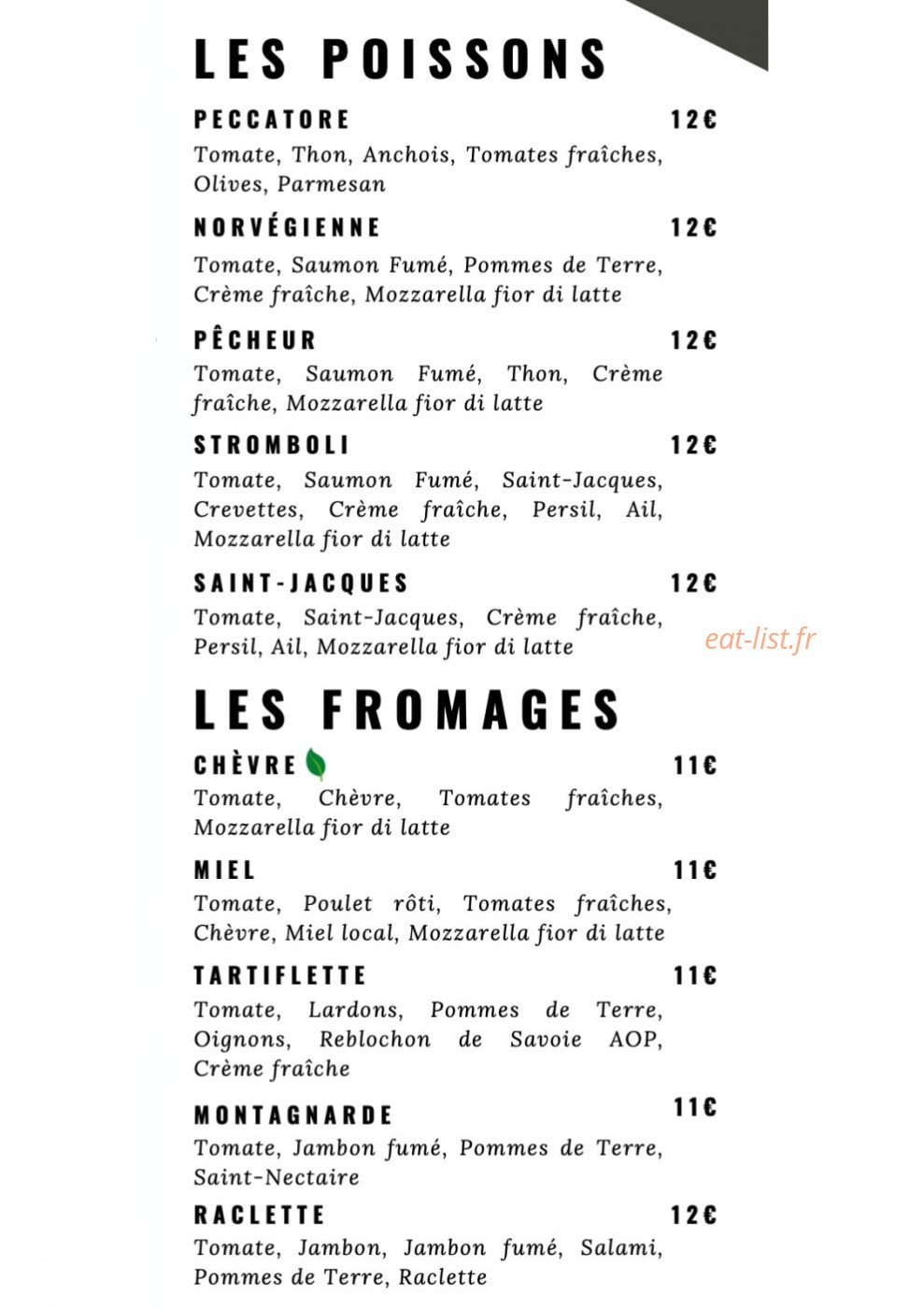 Le Four à Pizzas — carte page 5