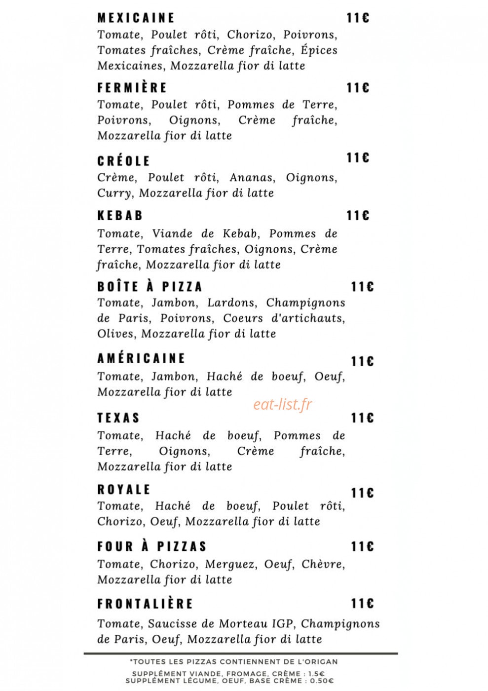 Le Four à Pizzas — carte page 4