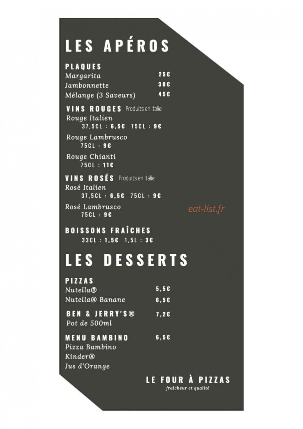 Le Four à Pizzas — carte page 6