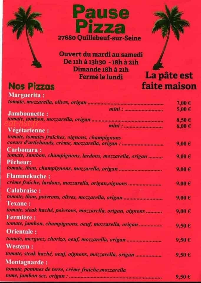 Pause pizza — carte page 1