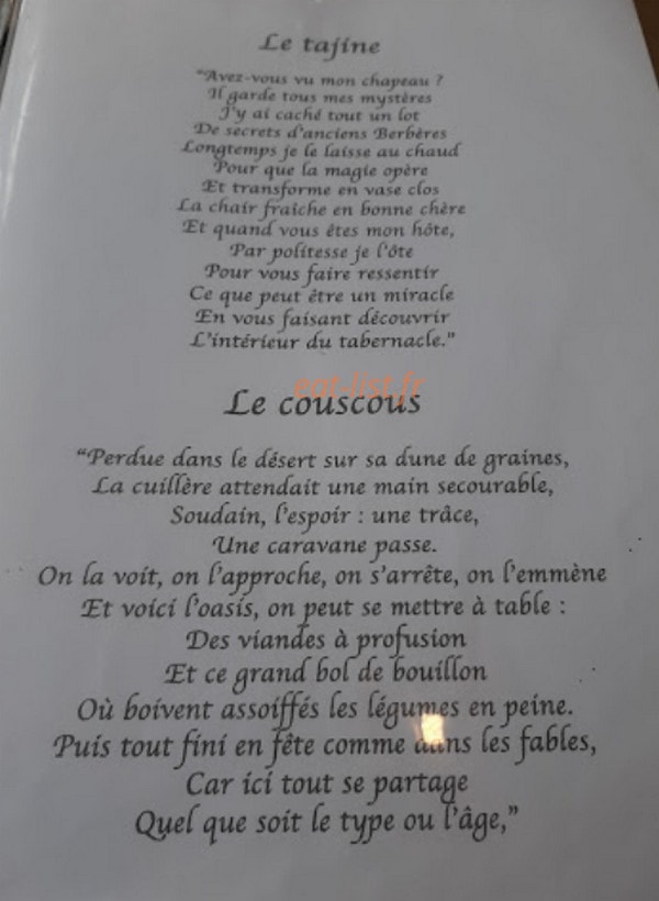 Chez Massine — carte page 1