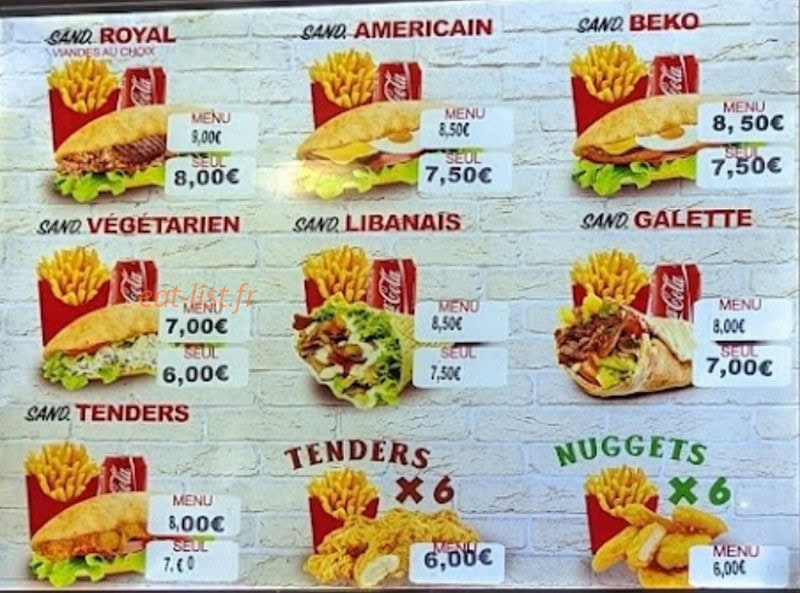 L'anka kebab — carte page 1