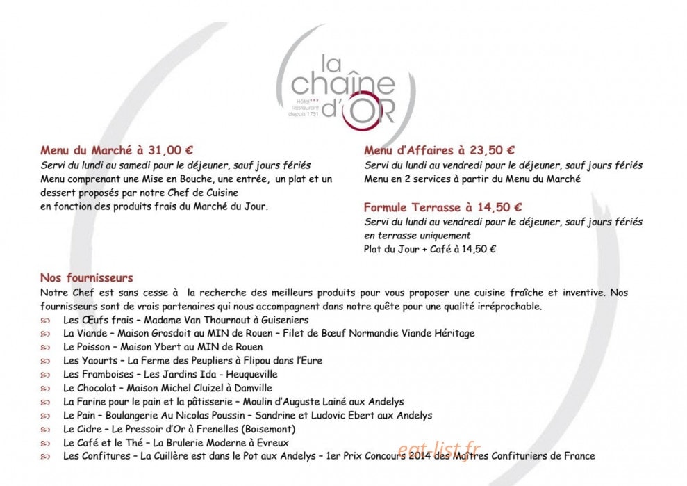 La Chaîne d'Or — carte page 5