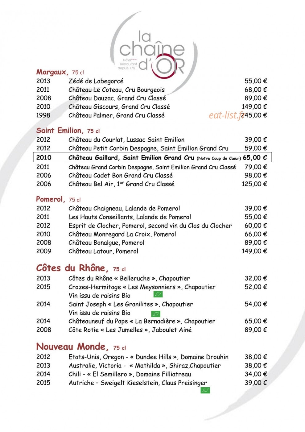 La Chaîne d'Or — carte page 14