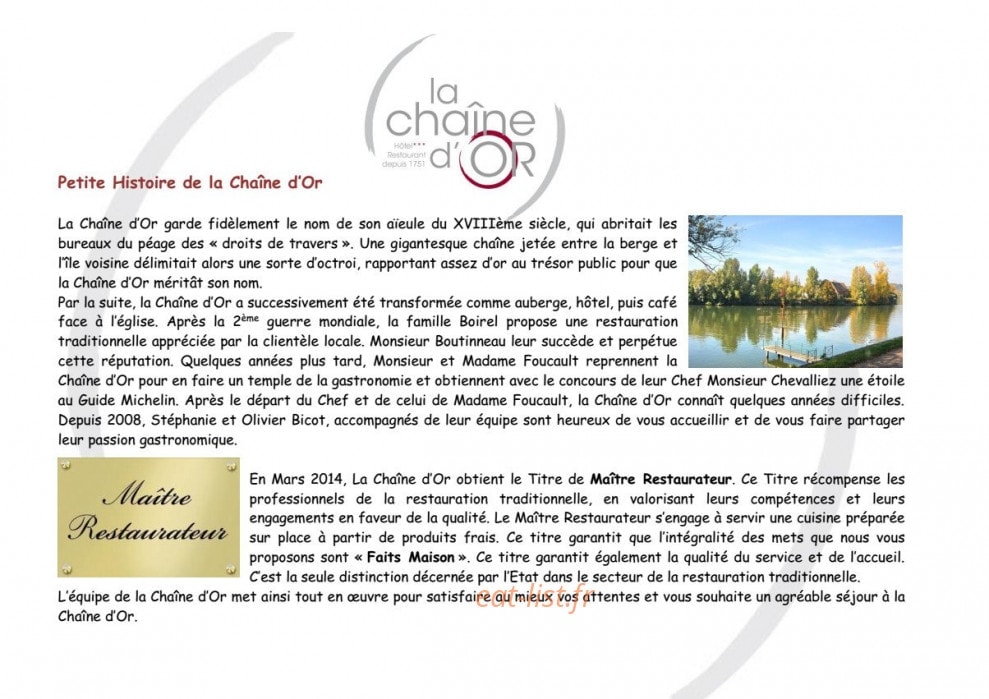 La Chaîne d'Or — carte page 1