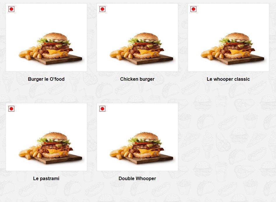 O'food — carte page 2
