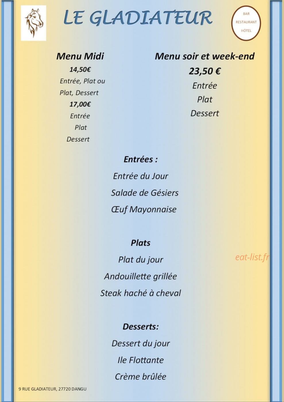 Le Gladiateur — carte page 1