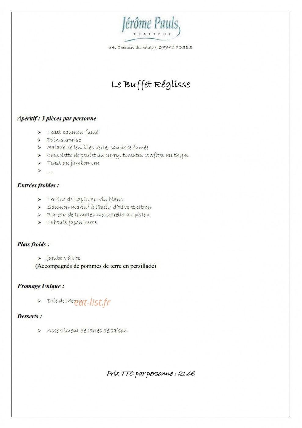Auberge du Halage — carte page 9